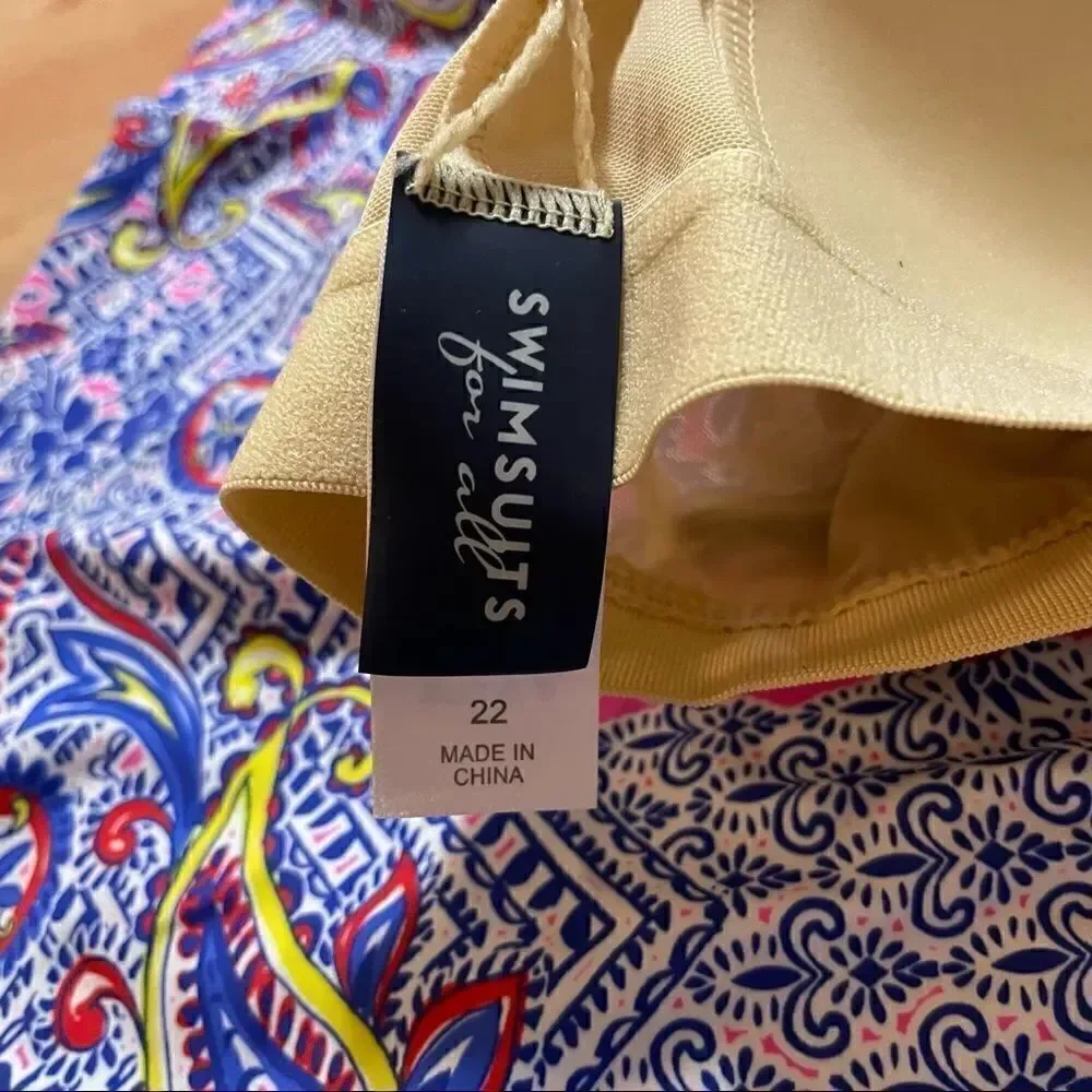 Swimsuits for All  Paisley Swim Dress Size 22